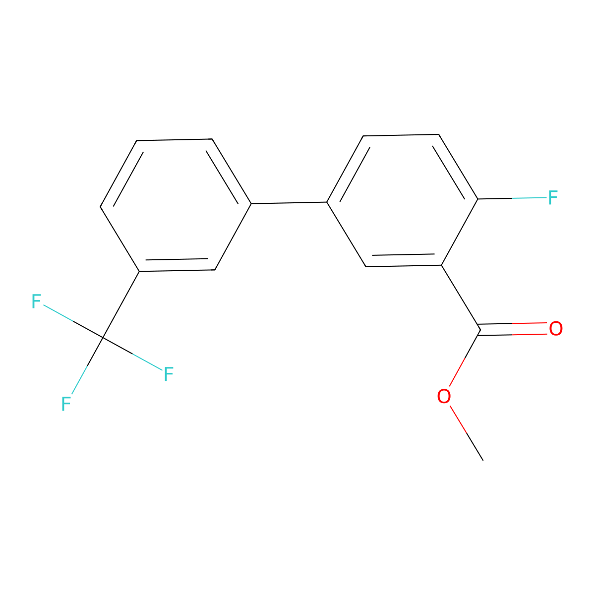 4-Fluoro-3'-(trifluoromethyl)biphenyl-3-carboxylic acid methyl ester molecular structure, CAS 1261872-15-4