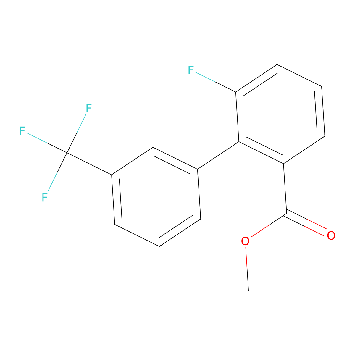 Methyl 3-fluoro-2-[3-(trifluoromethyl)phenyl]benzoate molecular structure, CAS 1261872-17-6