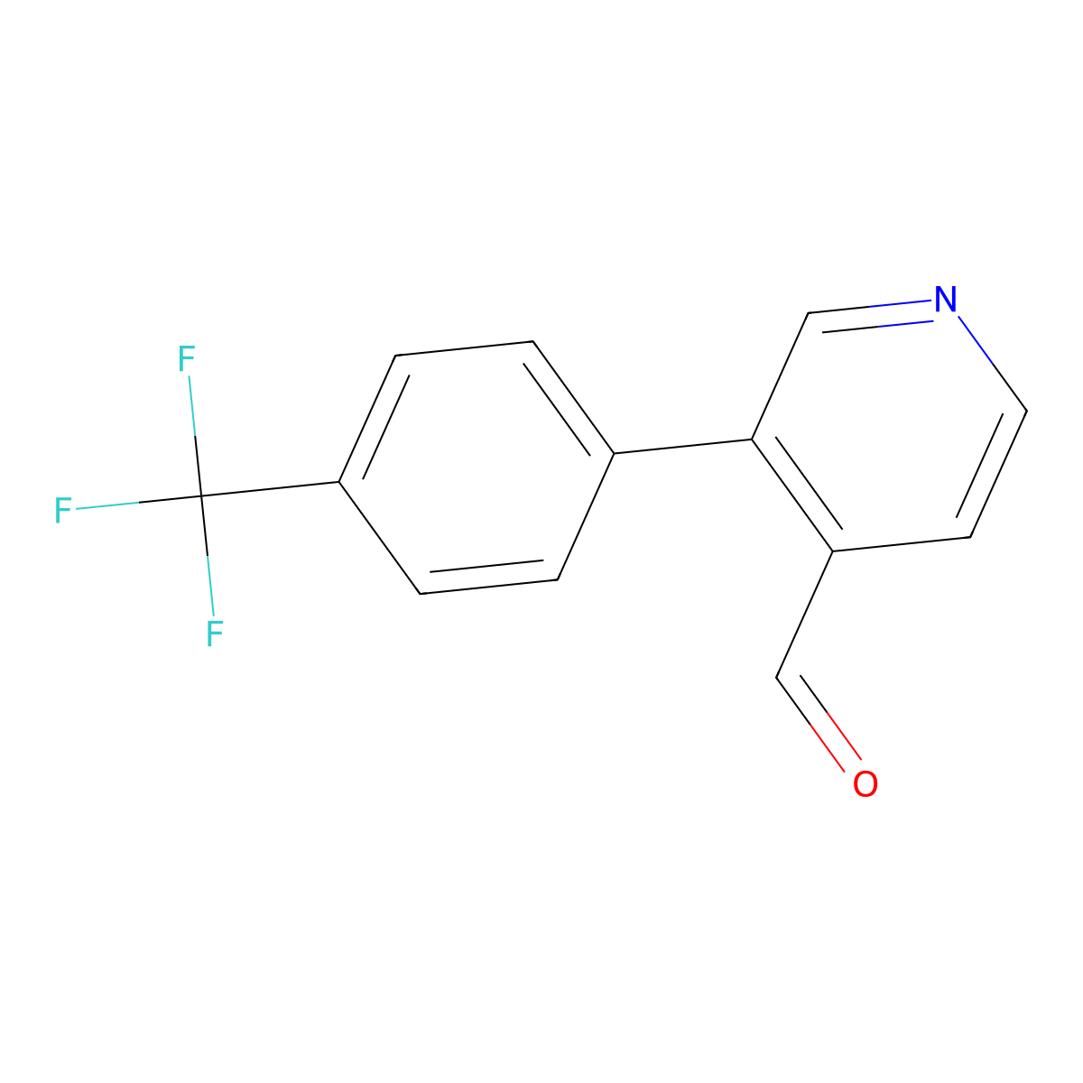 3-(4-(Trifluoromethyl)phenyl)isonicotinaldehyde molecular structure, CAS 1261873-06-6