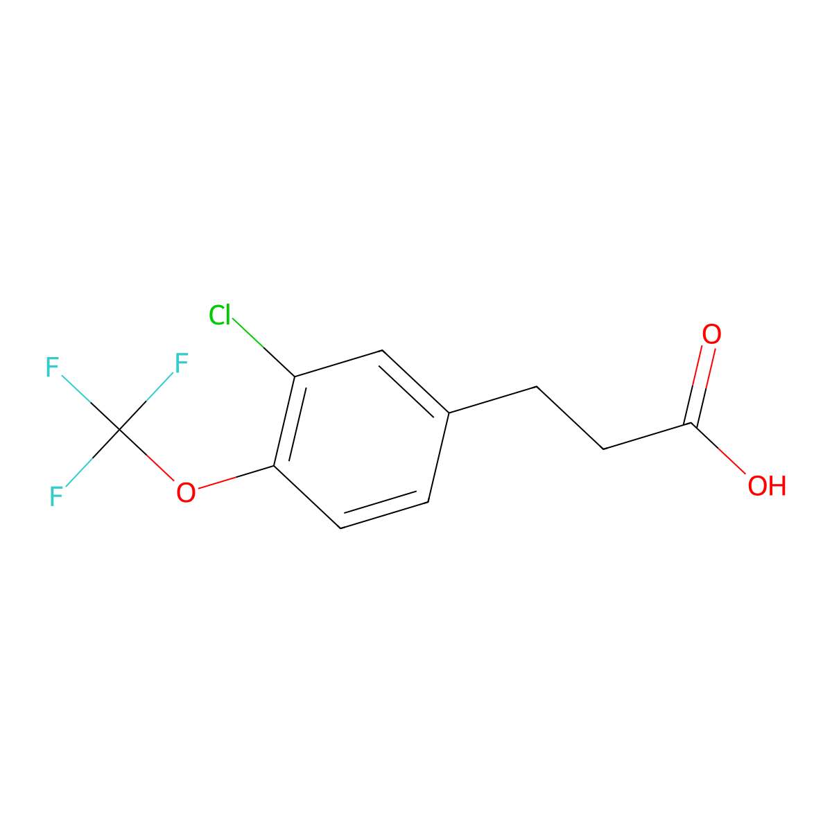 3-[3-Chloro-4-(trifluoromethoxy)phenyl]propanoic acid molecular structure, CAS 1261873-29-3
