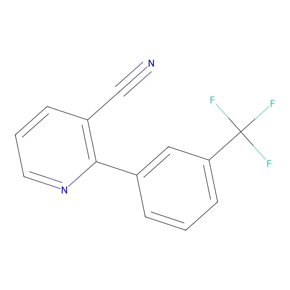 2-[3-(Trifluoromethyl)phenyl]pyridine-3-carbonitrile molecular structure, CAS 1261873-30-6