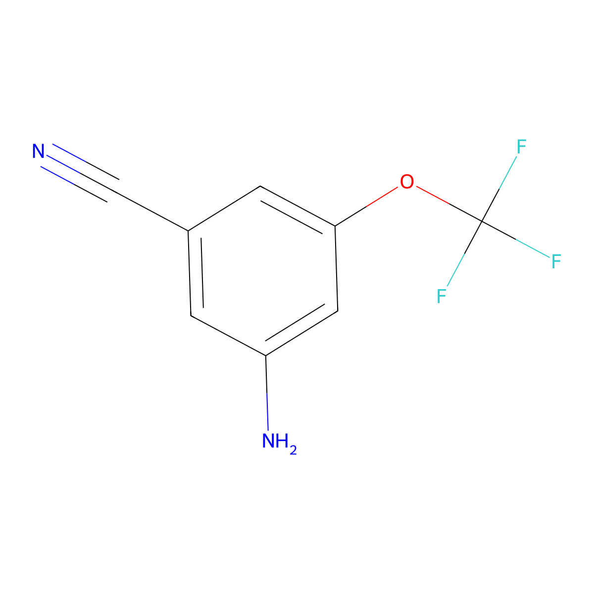 3-Amino-5-(trifluoromethoxy)benzonitrile molecular structure, CAS 1261873-36-2