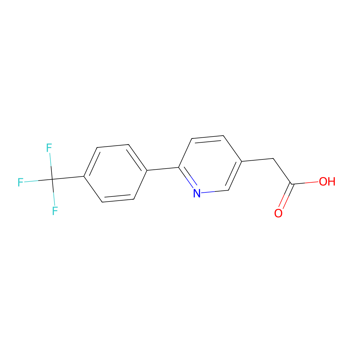 3-Pyridineacetic acid, 6-[4-(trifluoromethyl)phenyl]- molecular structure, CAS 1261873-47-5