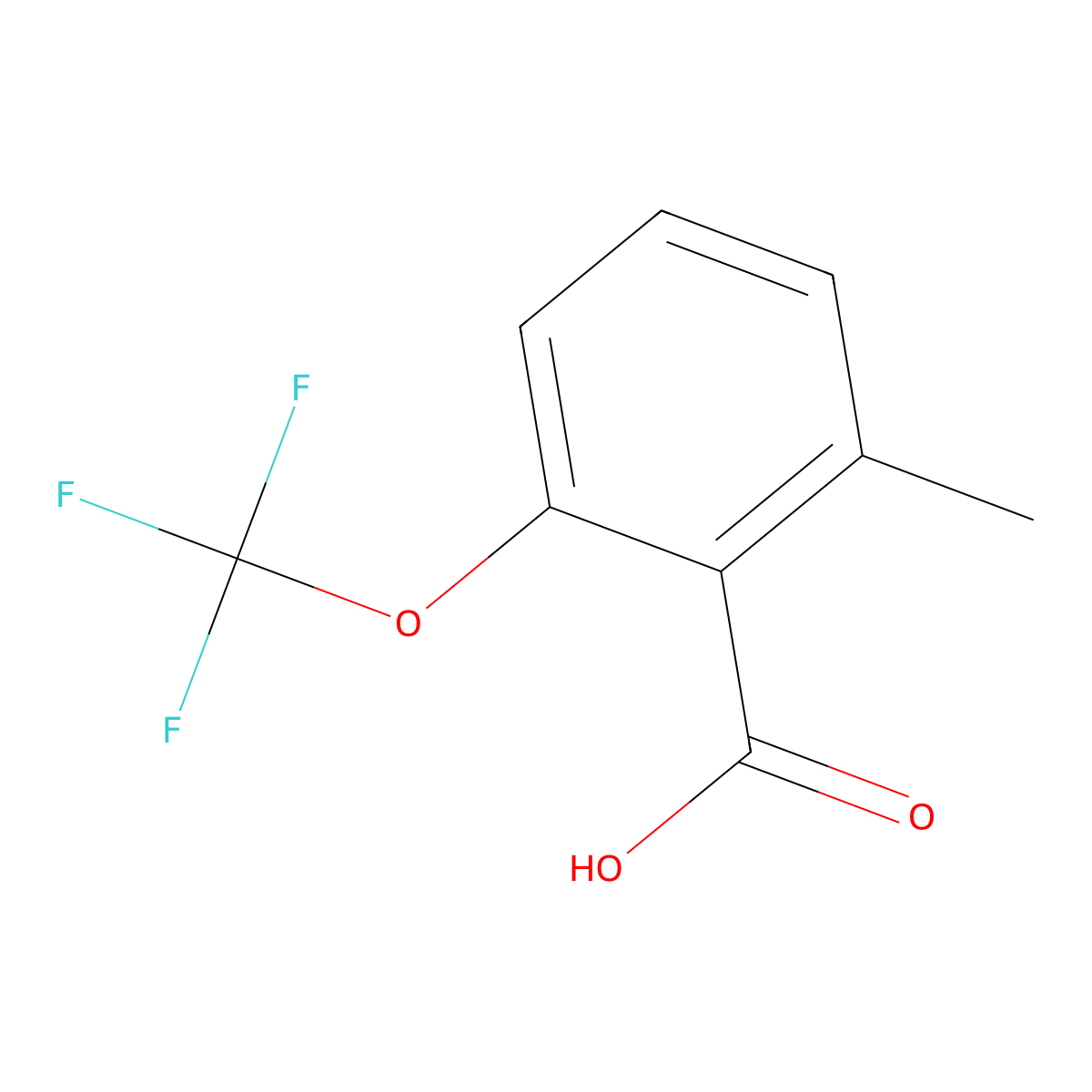 2-Methyl-6-(trifluoromethoxy)benzoic acid molecular structure, CAS 1261874-40-1