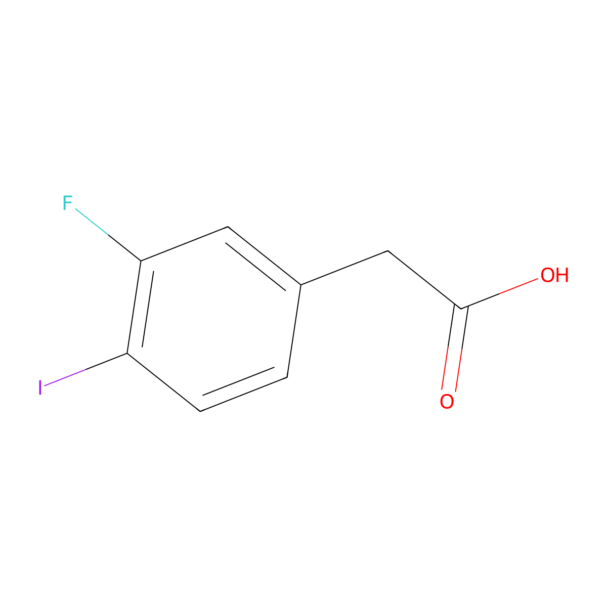 2-(3-Fluoro-4-iodophenyl)acetic acid molecular structure, CAS 1261874-58-1