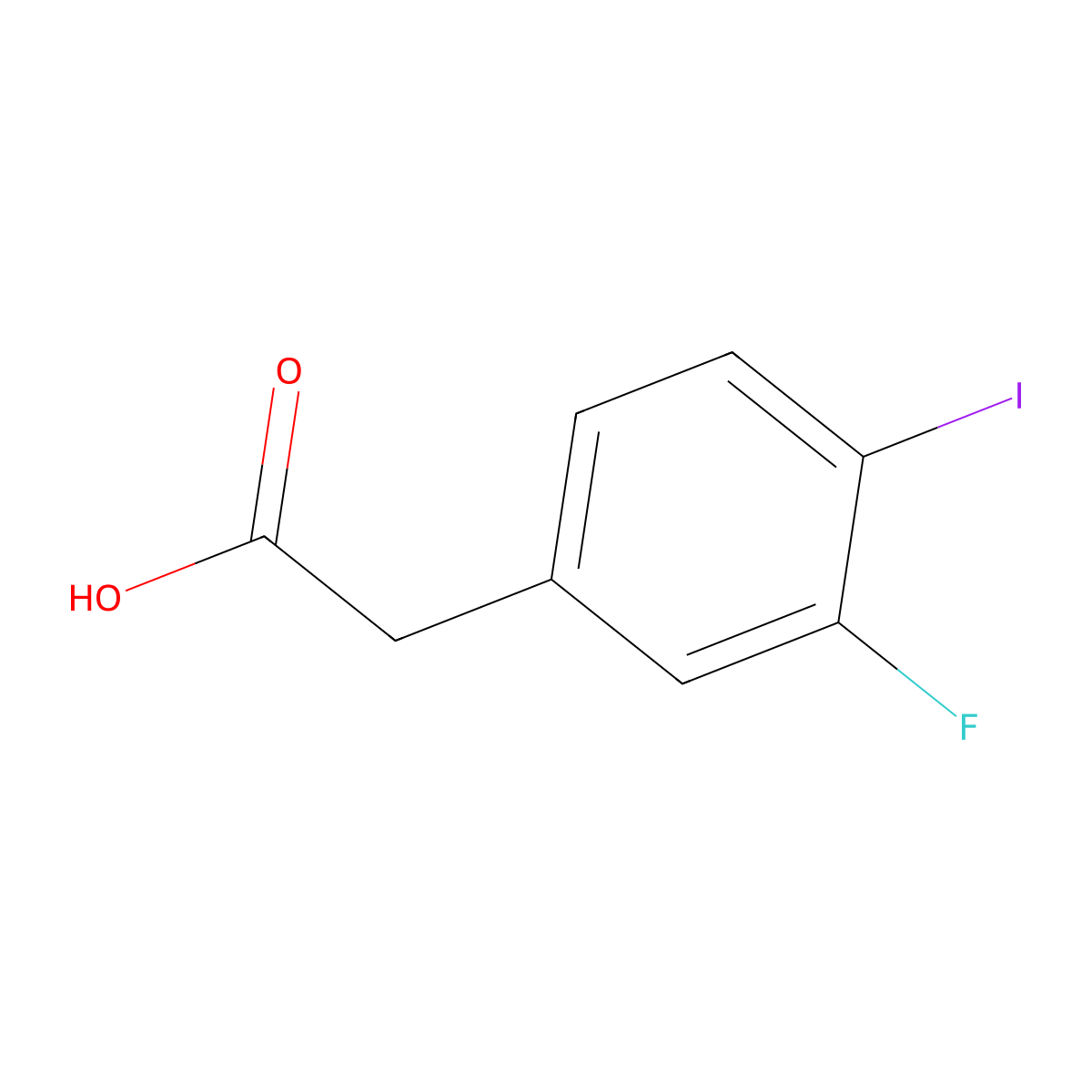 2-(3-Fluoro-4-iodophenyl)acetic acid molecular structure, CAS 1261874-58-1