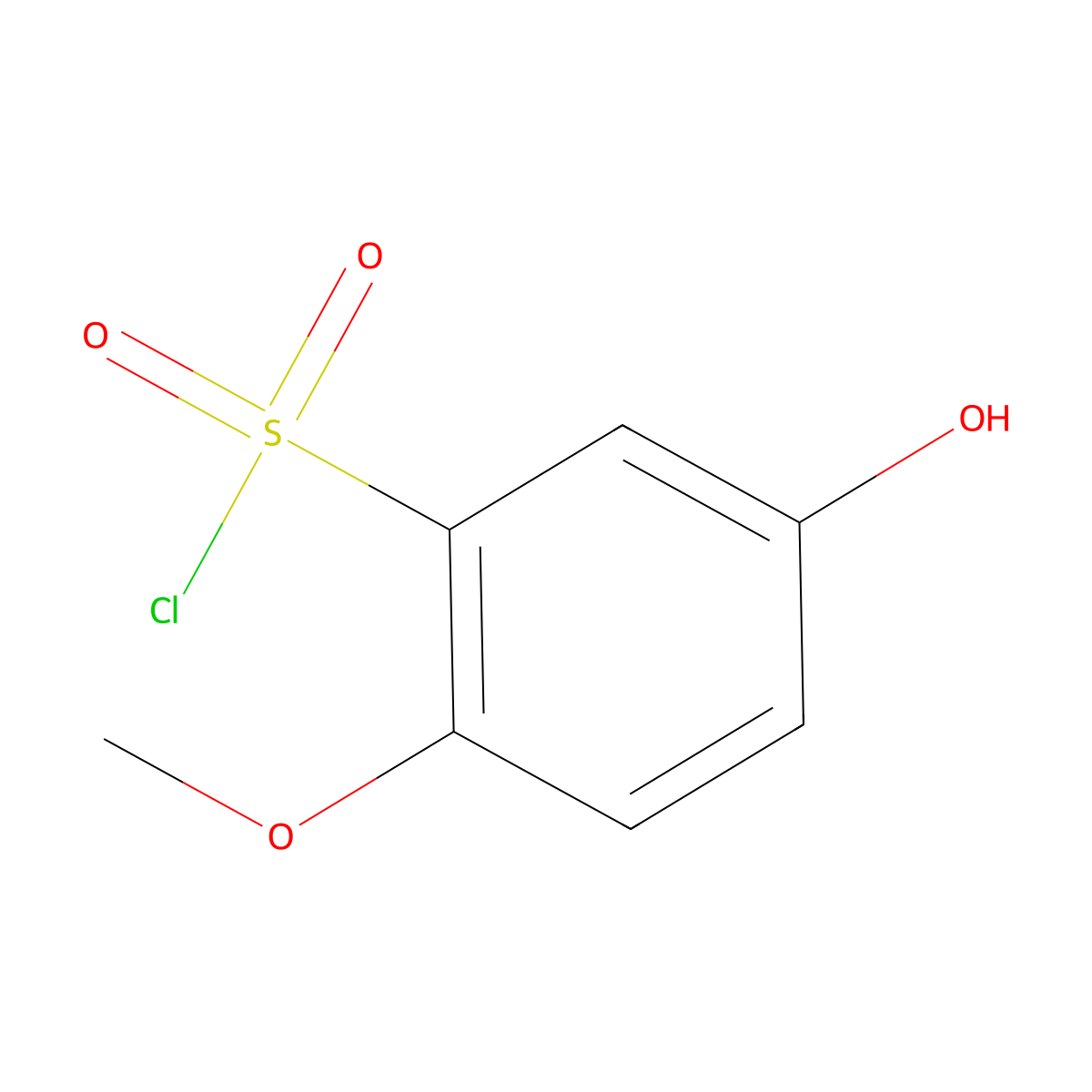 5-Hydroxy-2-methoxybenzenesulfonyl chloride molecular structure, CAS 1261874-92-3