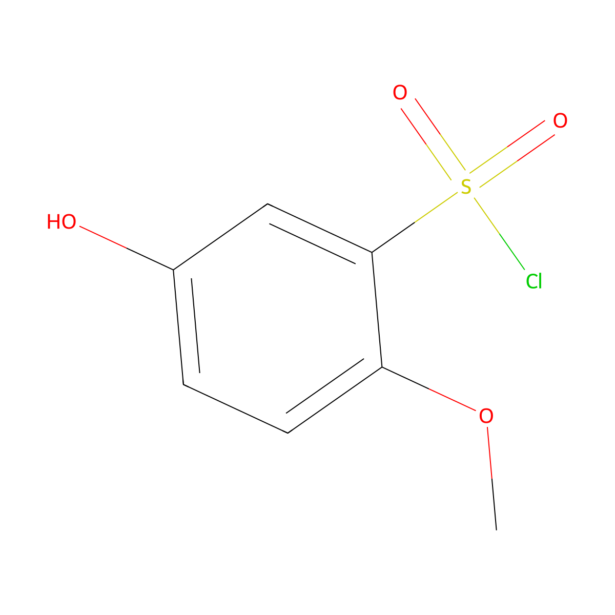 5-Hydroxy-2-methoxybenzenesulfonyl chloride molecular structure, CAS 1261874-92-3