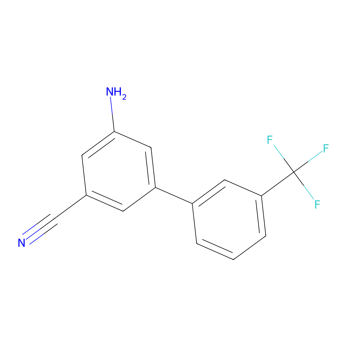5-Amino-3'-(trifluoromethyl)-[1,1'-biphenyl]-3-carbonitrile molecular structure, CAS 1261875-03-9