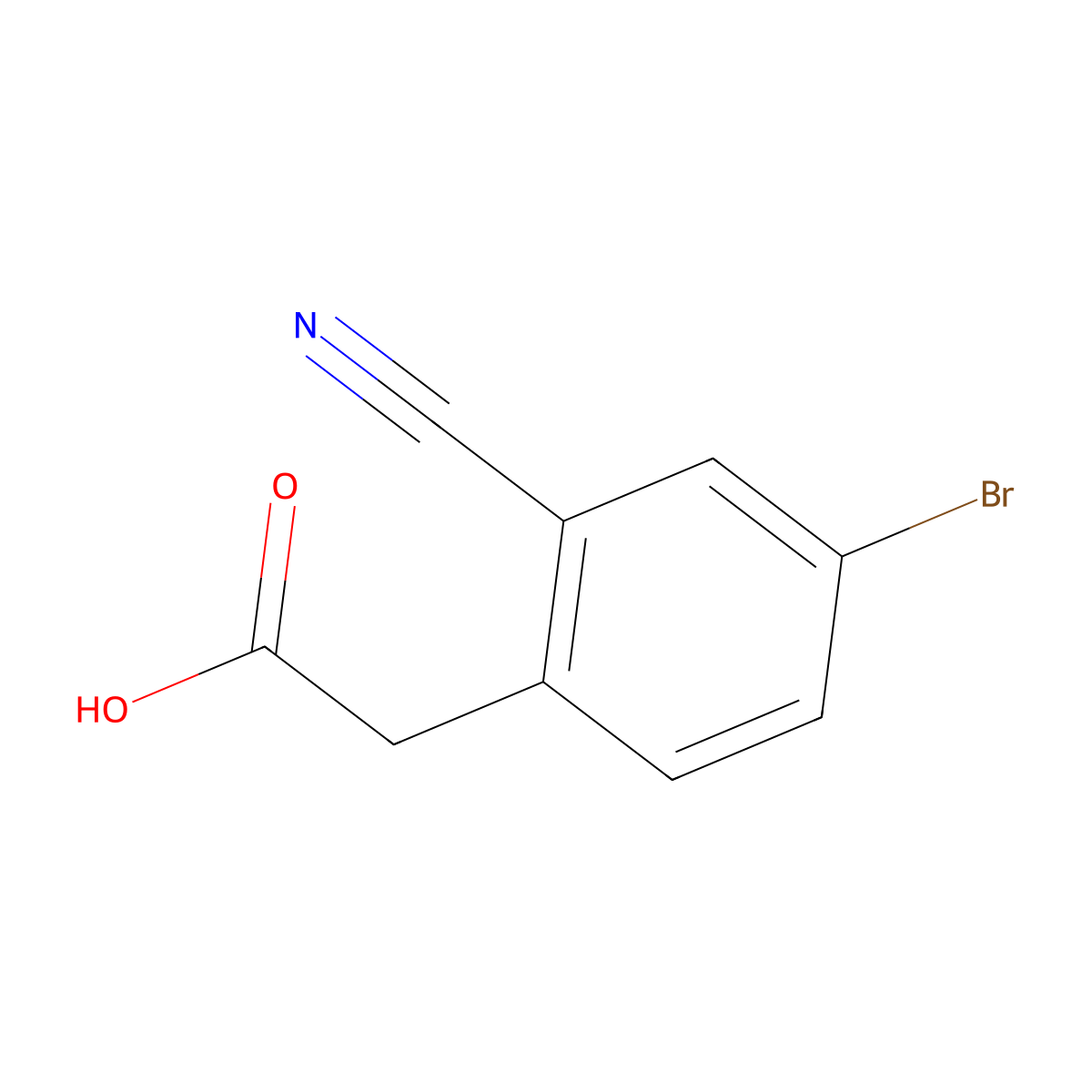 2-(4-Bromo-2-cyanophenyl)acetic acid molecular structure, CAS 1261875-31-3