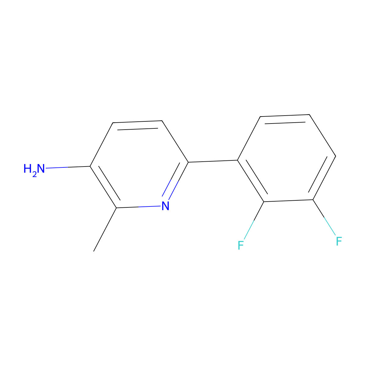 3-Amino-6-(2,3-difluorophenyl)-2-methylpyridine molecular structure, CAS 1261875-79-9