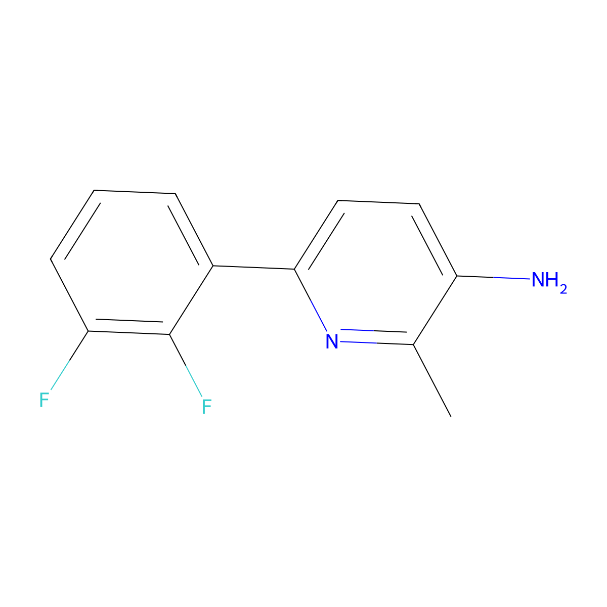 3-Amino-6-(2,3-difluorophenyl)-2-methylpyridine molecular structure, CAS 1261875-79-9