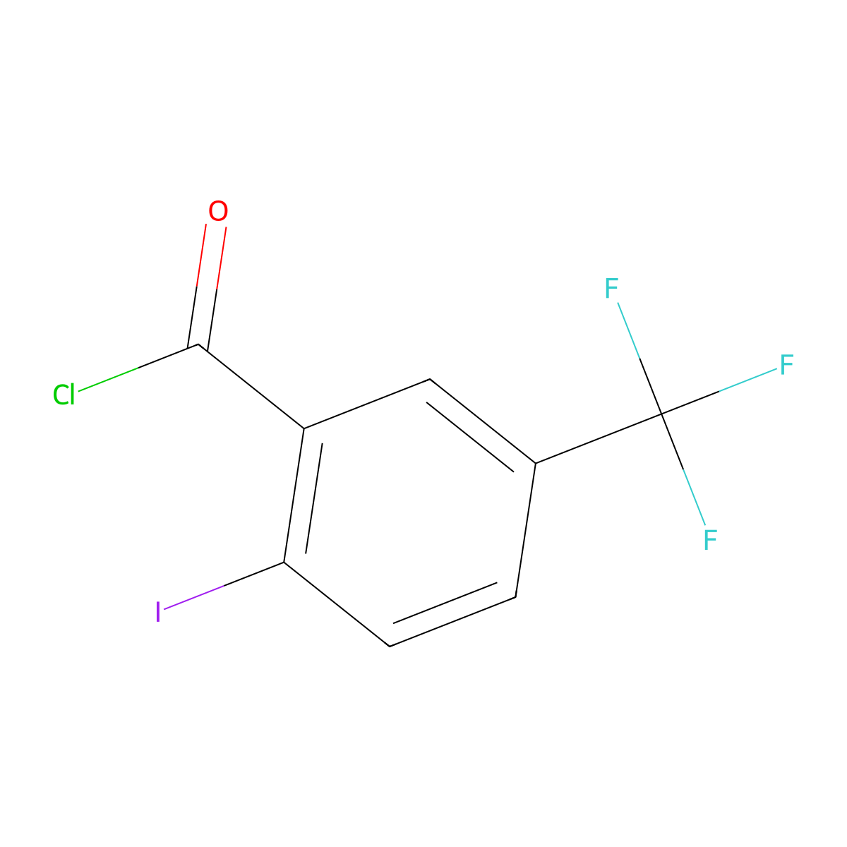 2-Iodo-5-(trifluoromethyl)benzoyl chloride molecular structure, CAS 1261876-20-3