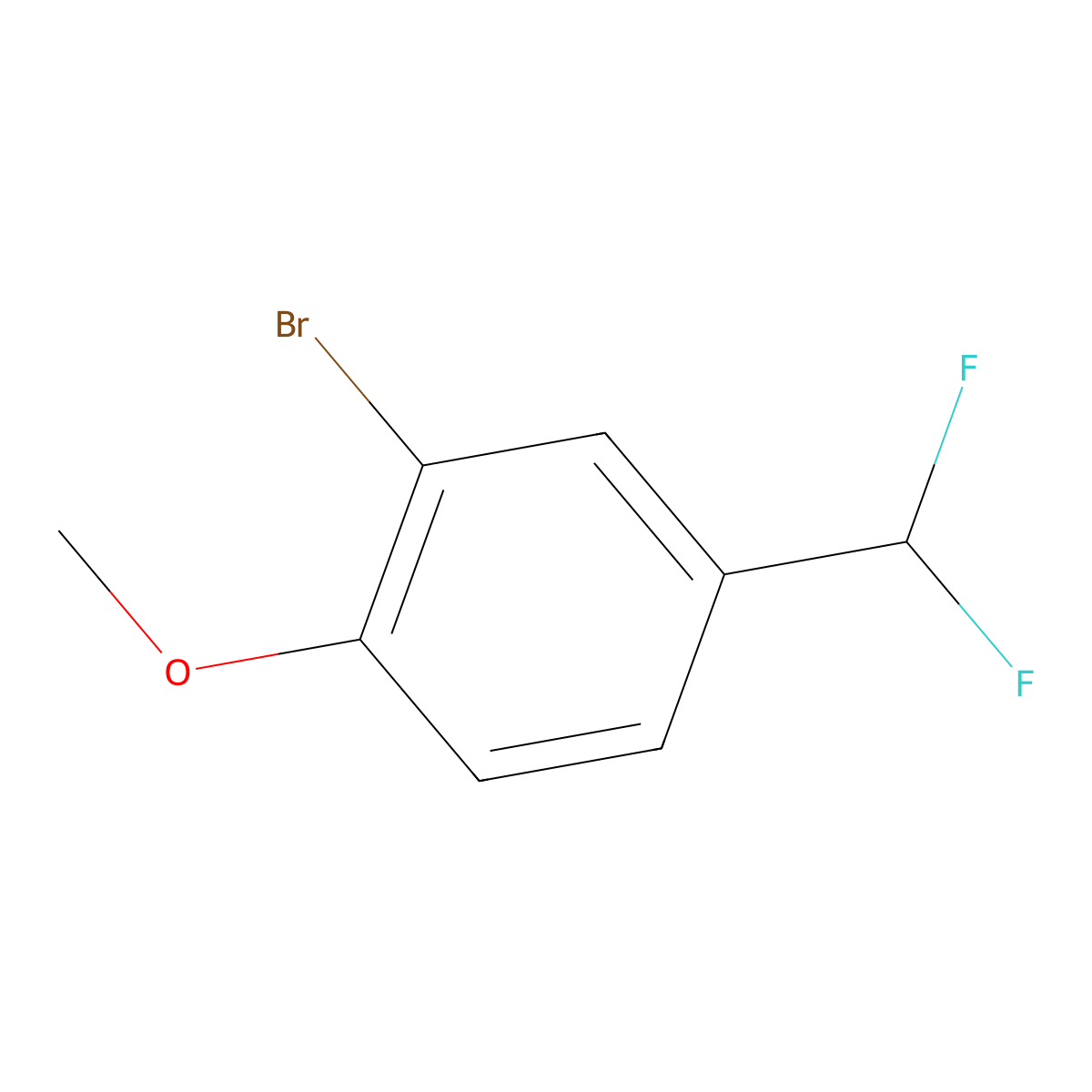 2-Bromo-4-(difluoromethyl)-1-methoxybenzene molecular structure, CAS 1261876-28-1