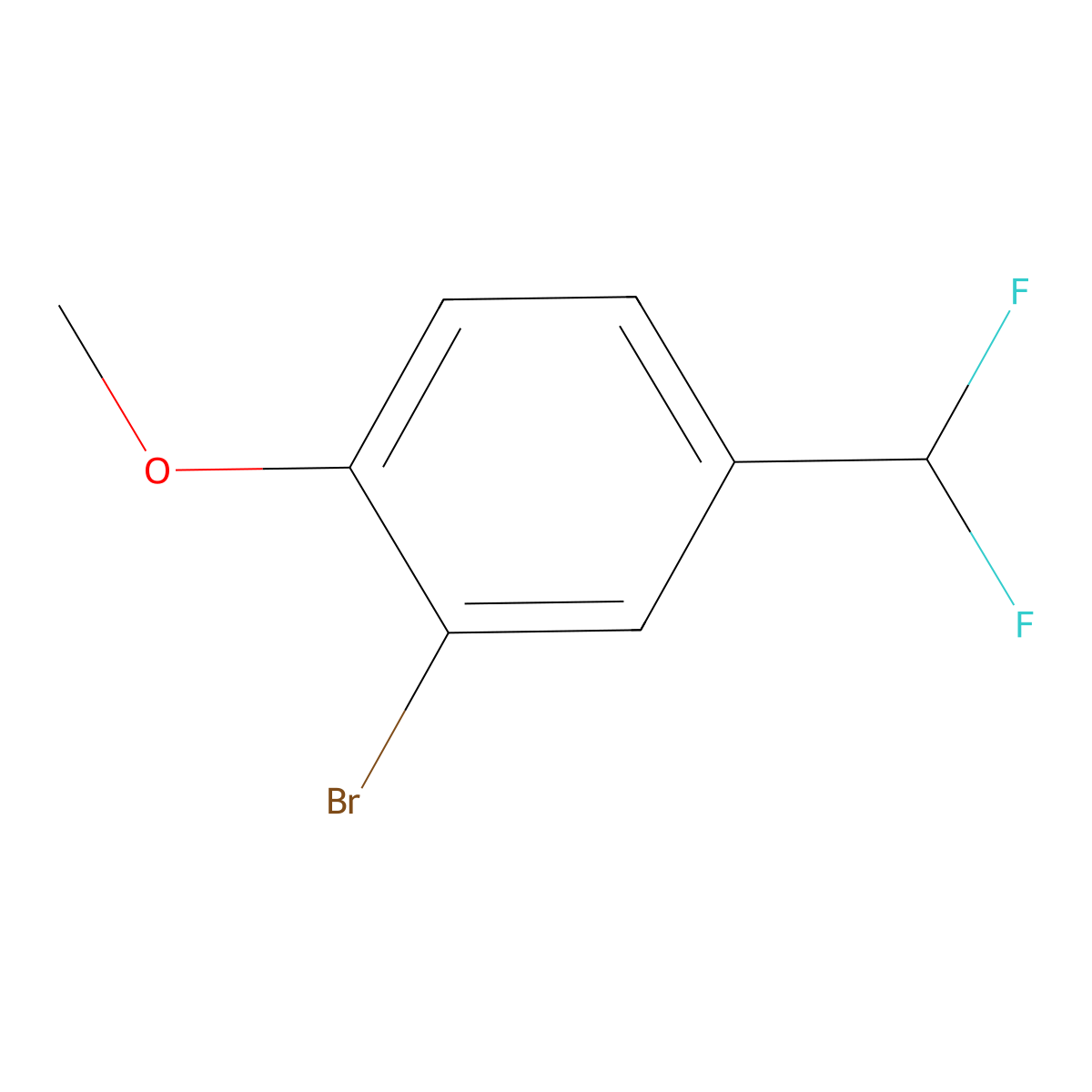2-Bromo-4-(difluoromethyl)-1-methoxybenzene molecular structure, CAS 1261876-28-1