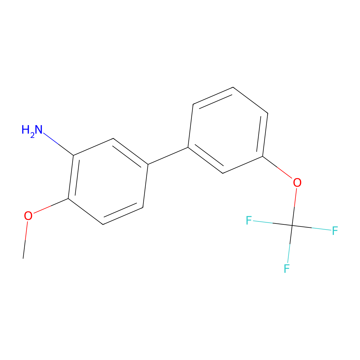 3-Amino-4-methoxy-3'-(trifluoromethoxy)biphenyl molecular structure, CAS 1261876-35-0