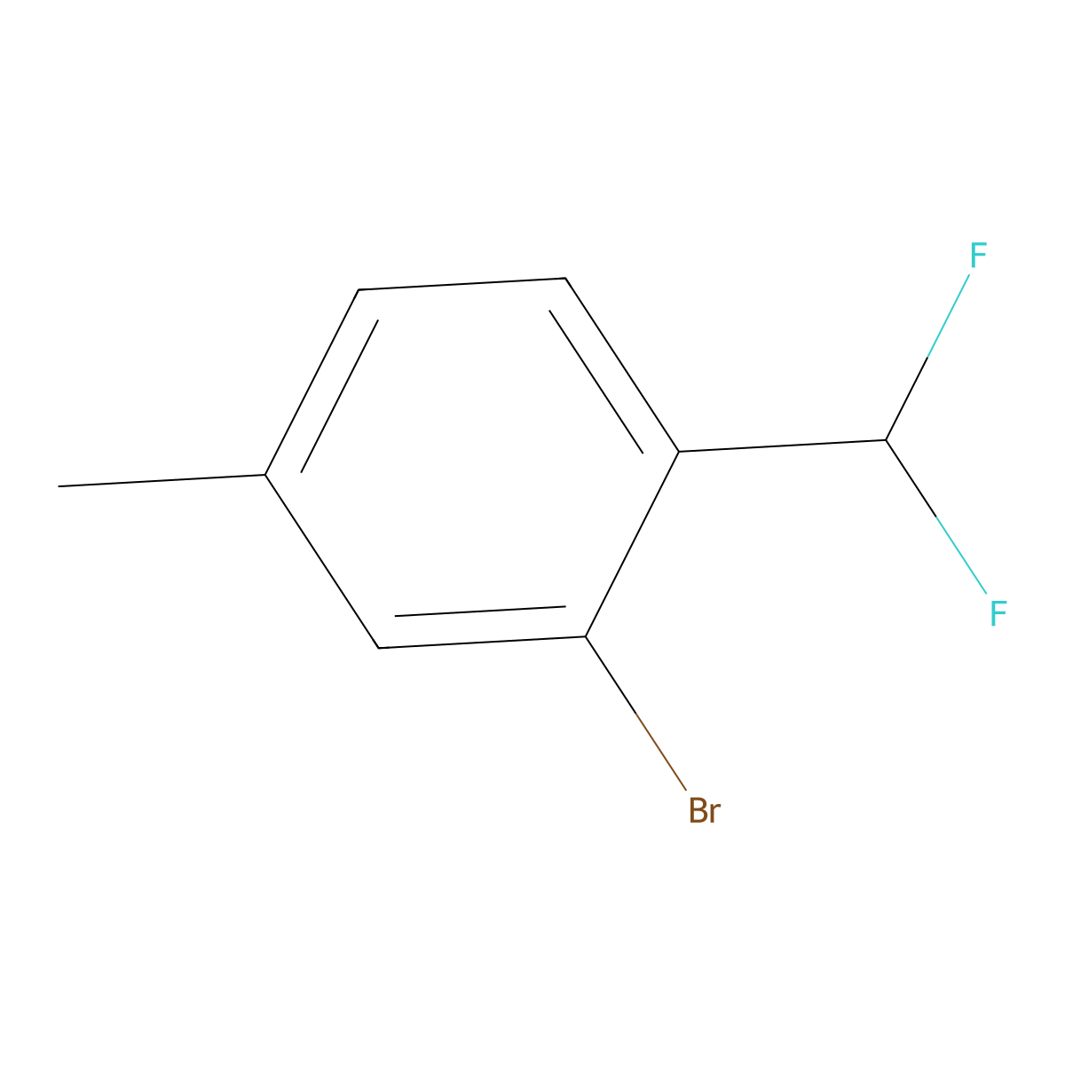 2-Bromo-1-(difluoromethyl)-4-methylbenzene molecular structure, CAS 1261876-58-7