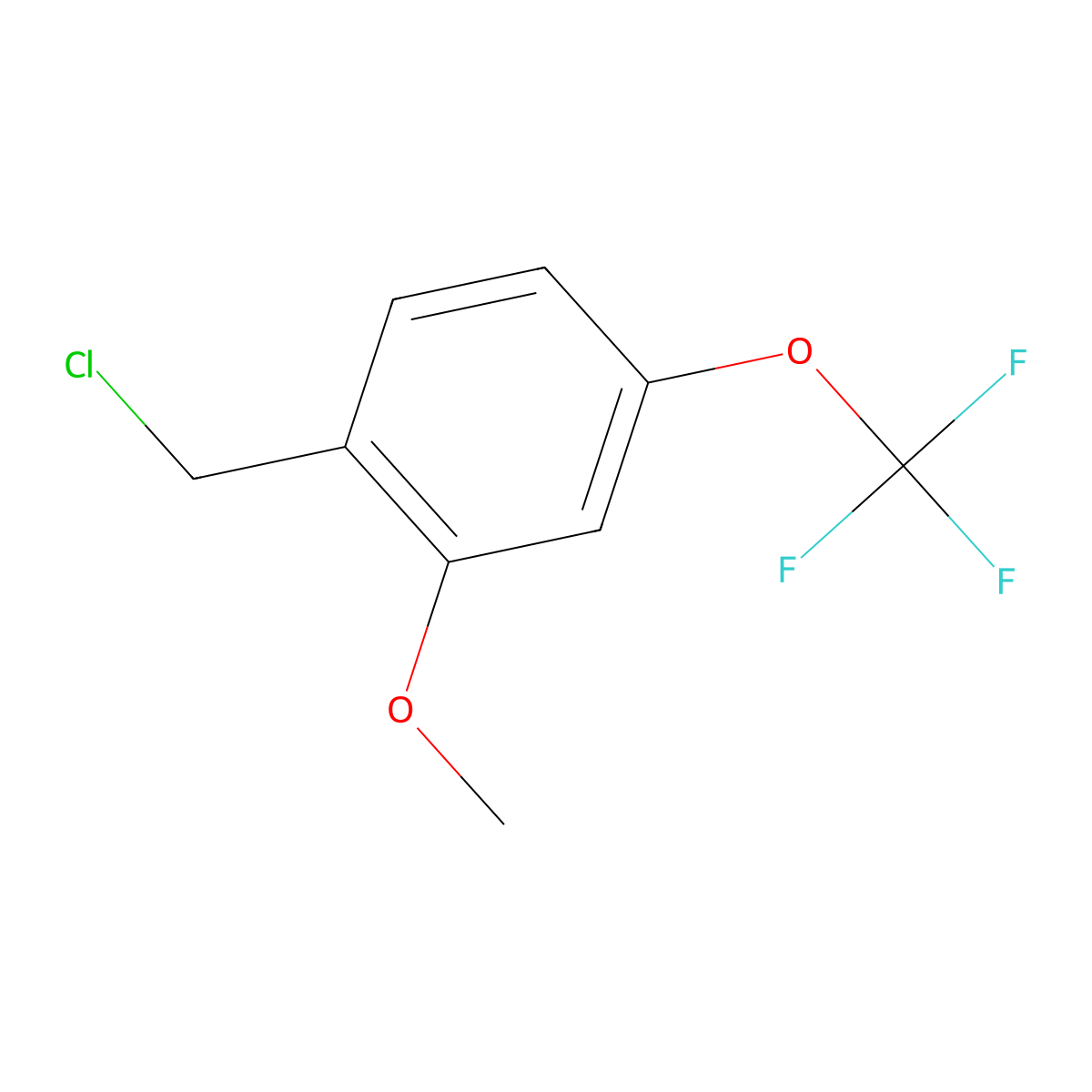 2-Methoxy-4-(trifluoromethoxy)benzyl chloride molecular structure, CAS 1261877-18-2