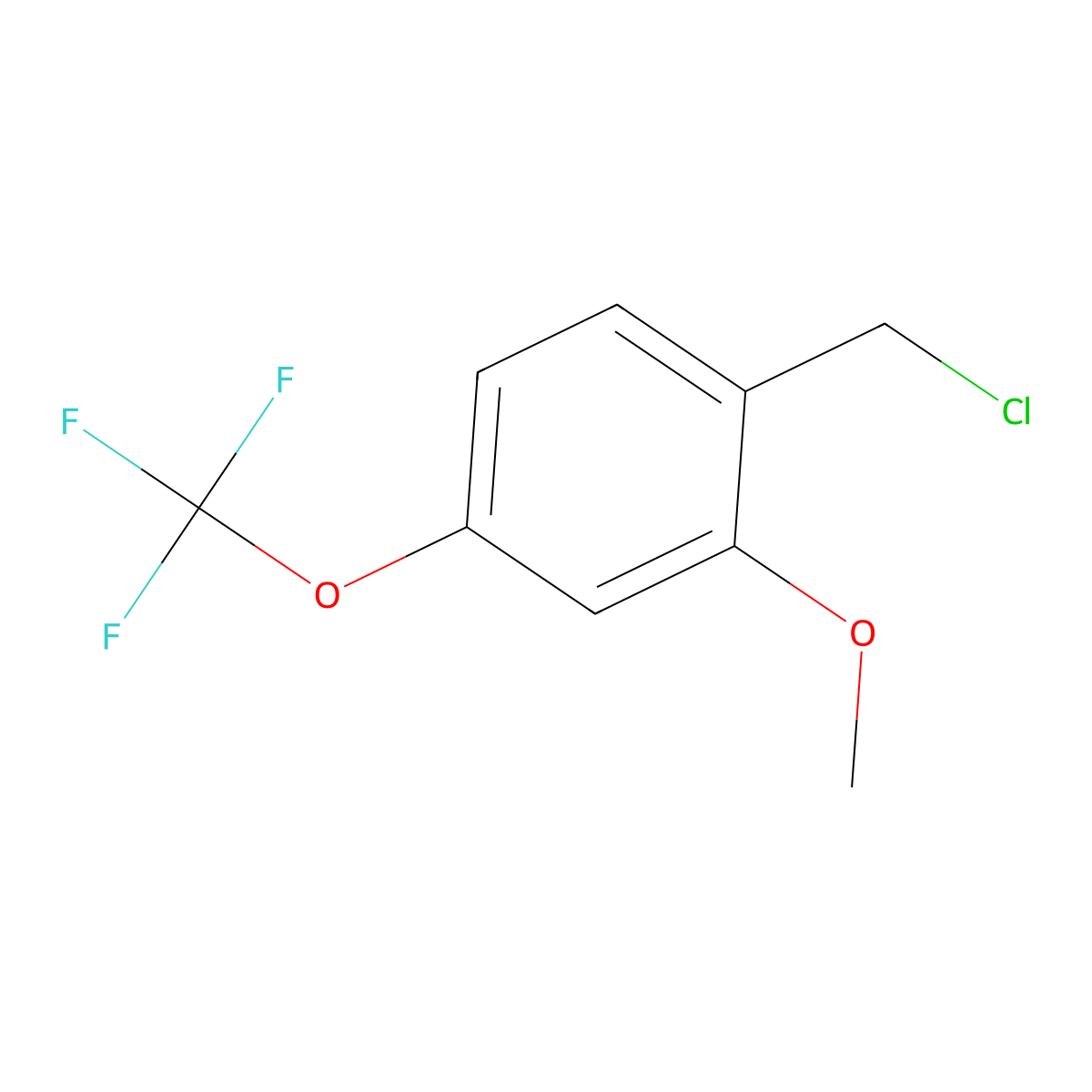 2-Methoxy-4-(trifluoromethoxy)benzyl chloride molecular structure, CAS 1261877-18-2