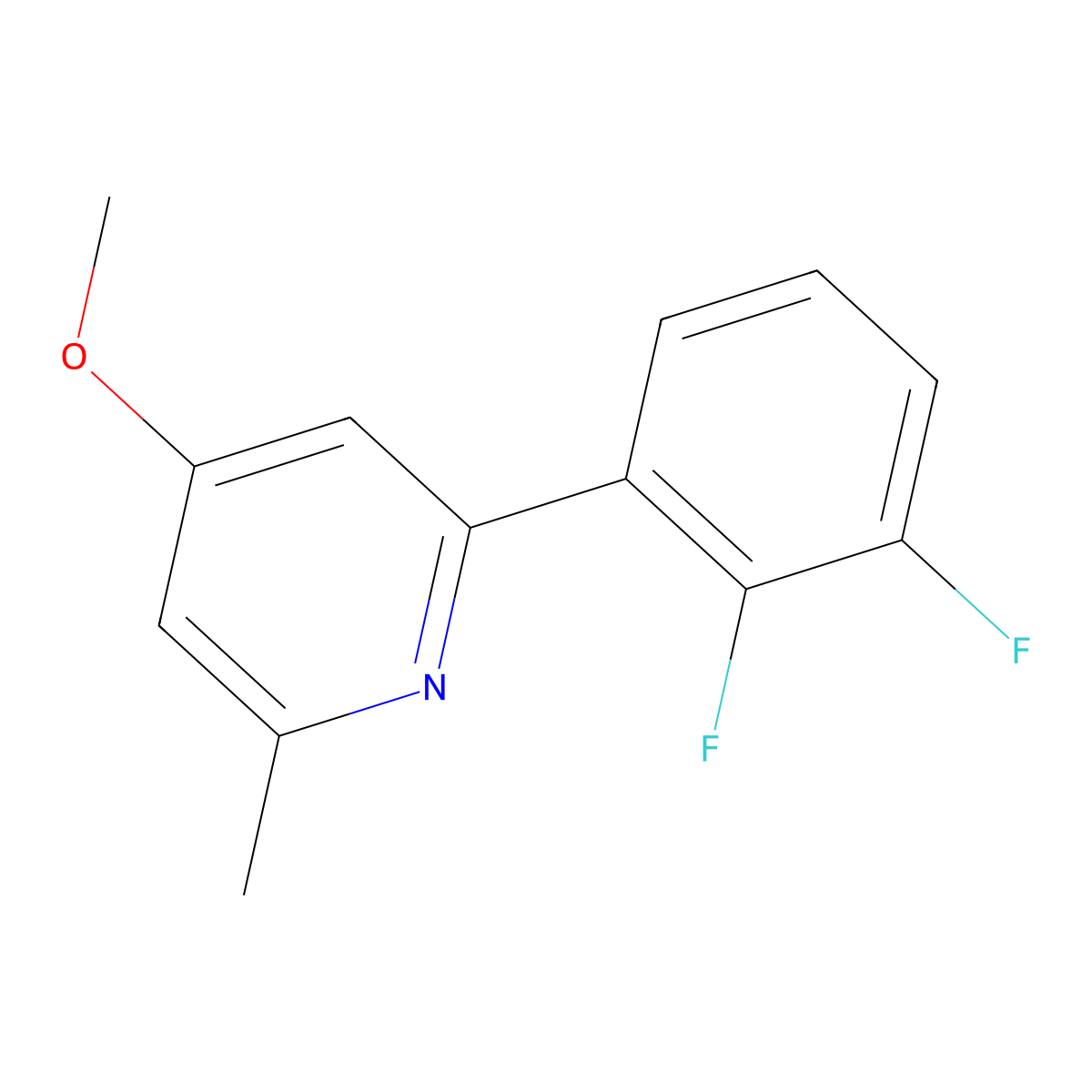 2-(2,3-Difluorophenyl)-4-methoxy-6-methylpyridine molecular structure, CAS 1261877-21-7