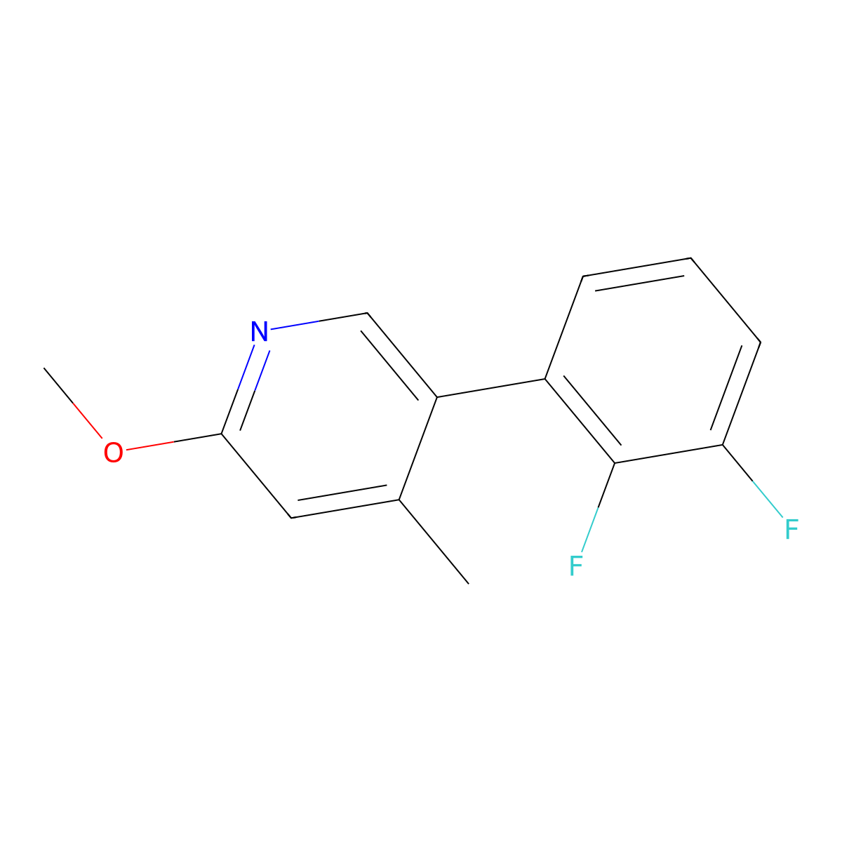 5-(2,3-Difluorophenyl)-2-methoxy-4-methylpyridine molecular structure, CAS 1261877-29-5