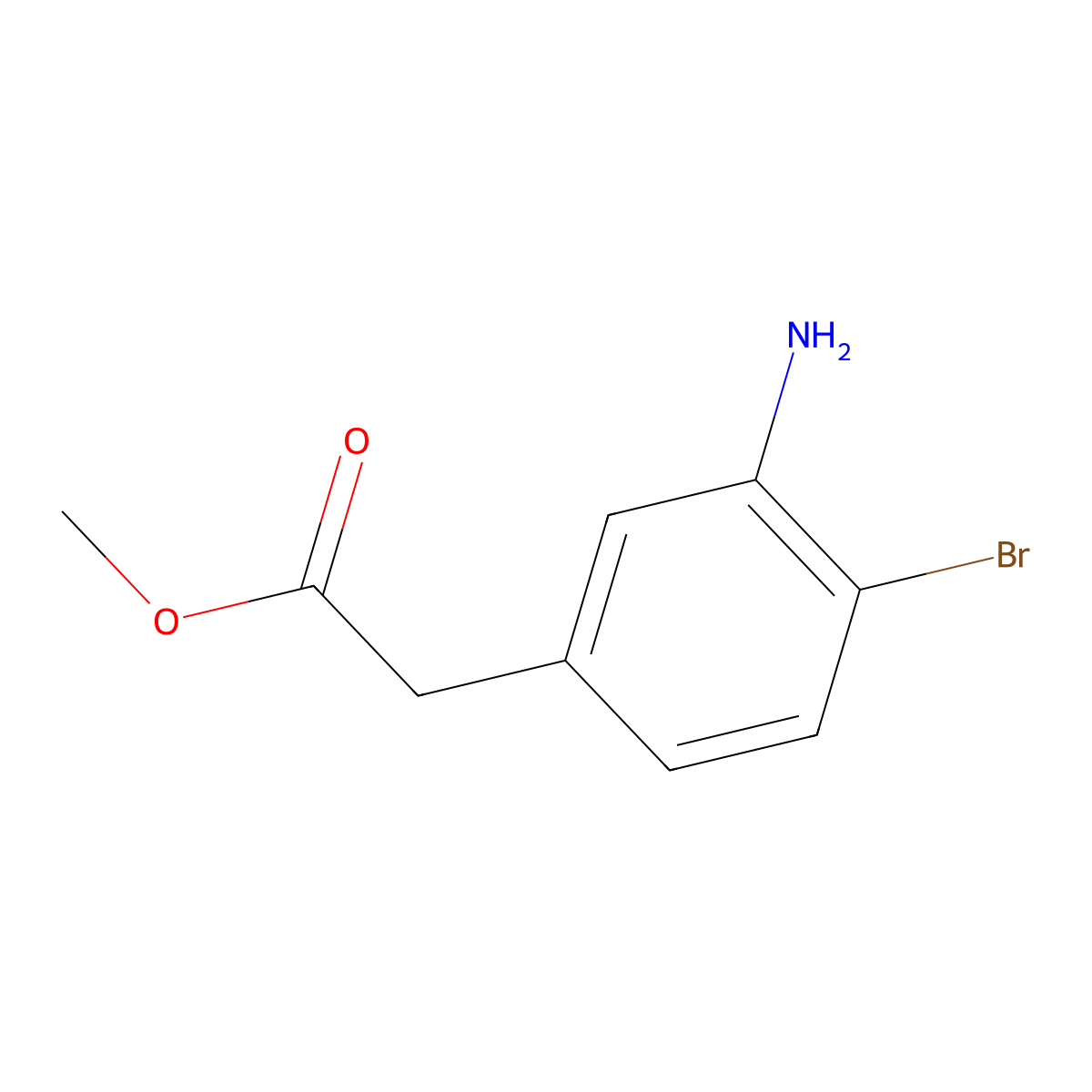 Methyl 2-(3-amino-4-bromophenyl)acetate molecular structure, CAS 1261877-52-4