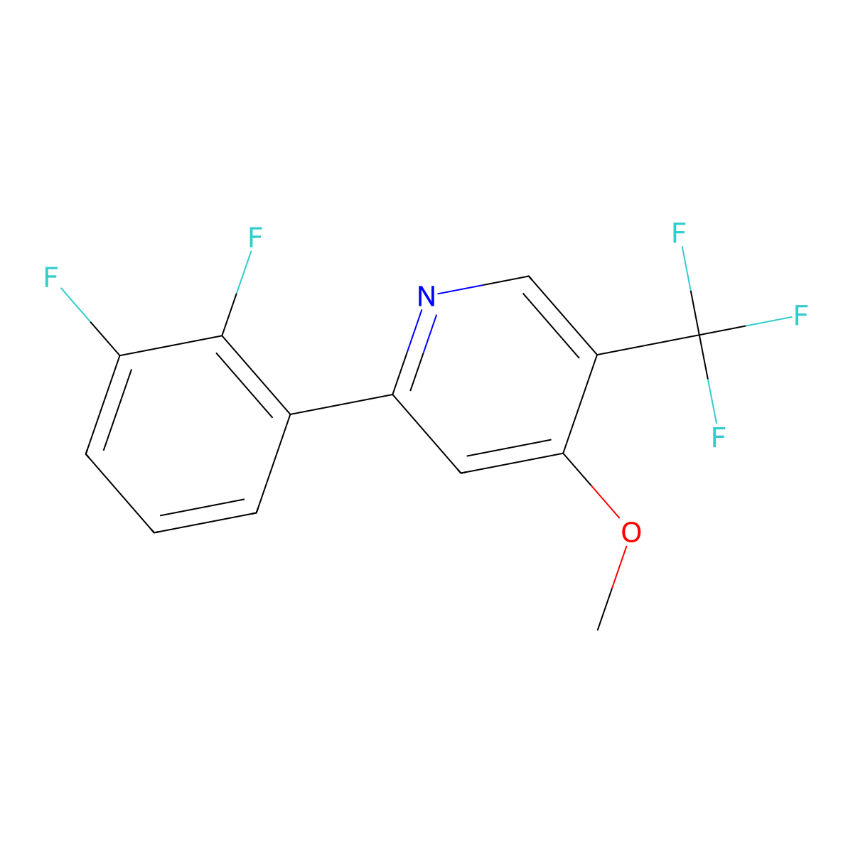 2-(2,3-Difluorophenyl)-4-methoxy-5-(trifluoromethyl)pyridine molecular structure, CAS 1261877-60-4