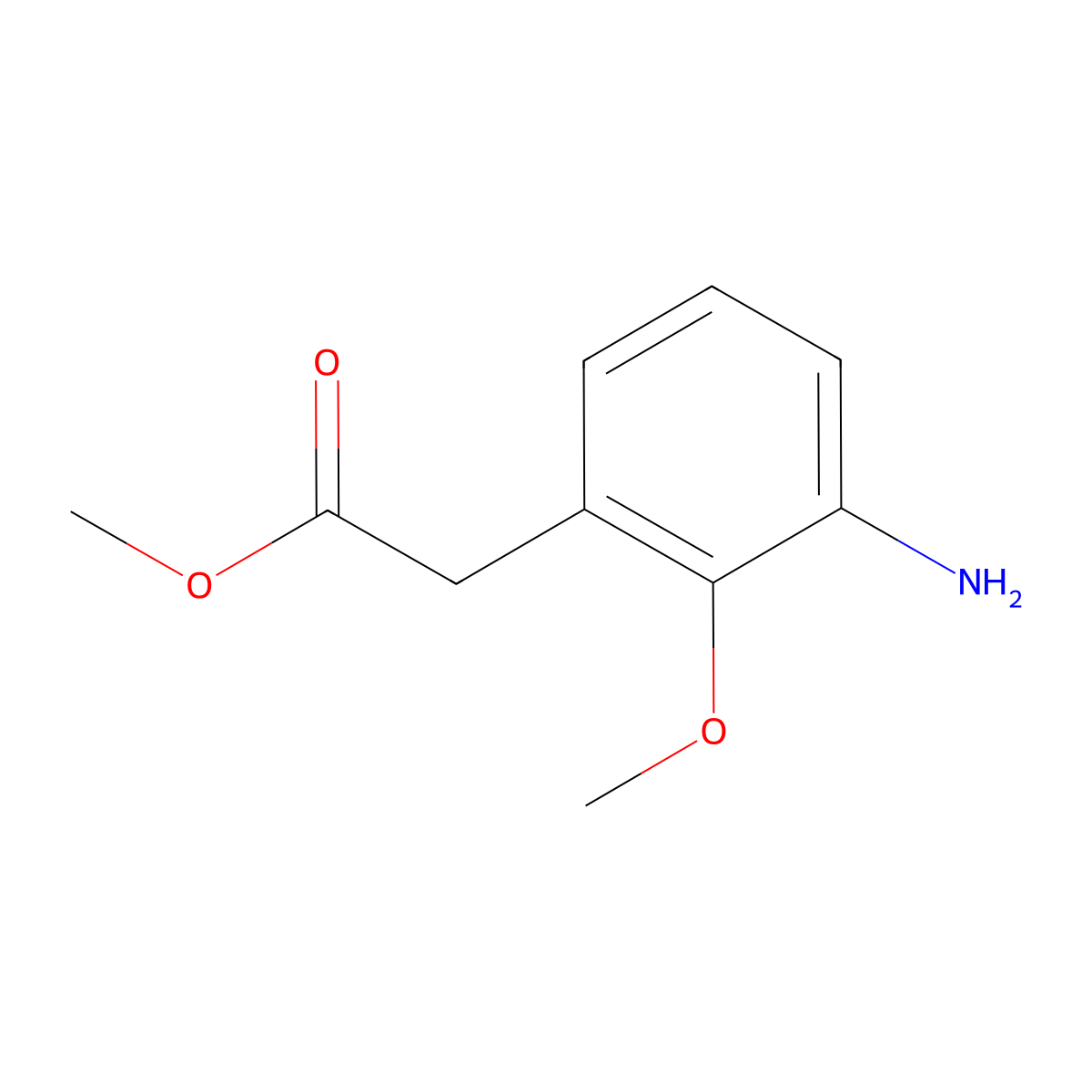 Methyl 2-(3-amino-2-methoxyphenyl)acetate molecular structure, CAS 1261877-65-9