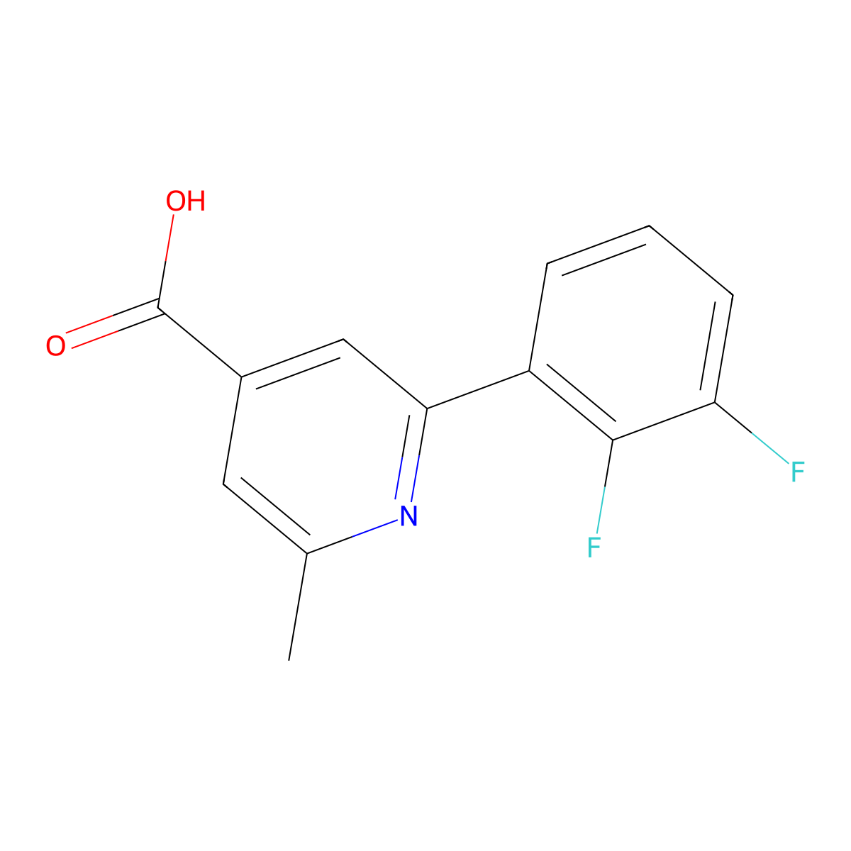 2-(2,3-Difluorophenyl)-6-methylisonicotinic acid molecular structure, CAS 1261877-81-9