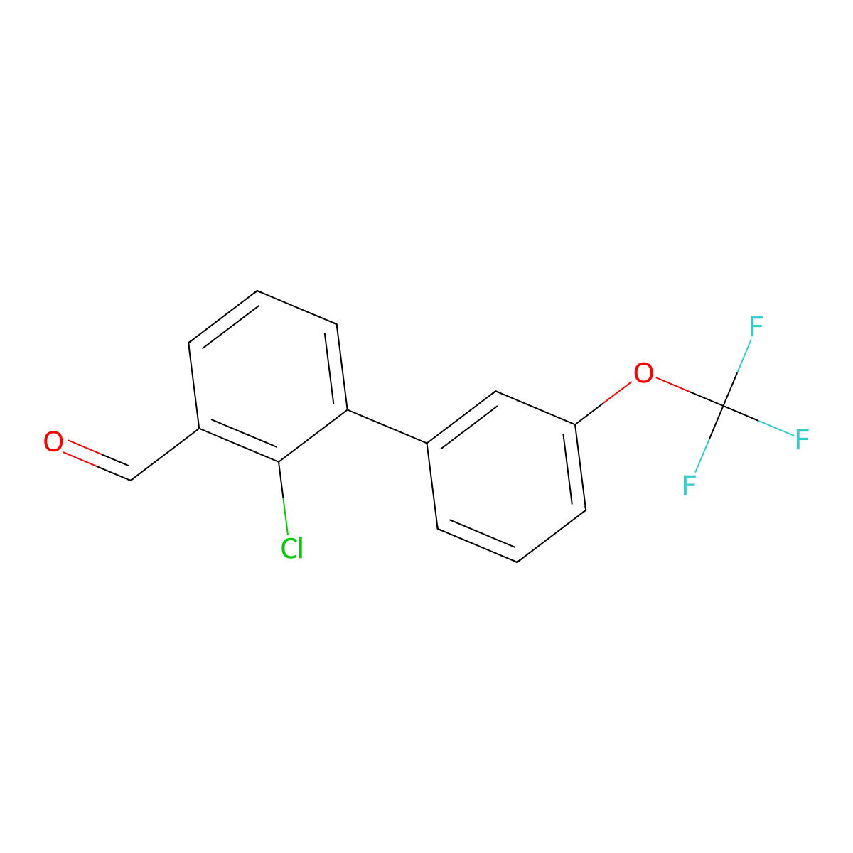 2-Chloro-3-[3-(trifluoromethoxy)phenyl]benzaldehyde molecular structure, CAS 1261877-86-4