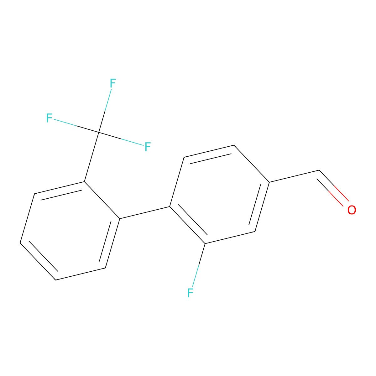 2-Fluoro-2'-(trifluoromethyl)-[1,1'-biphenyl]-4-carbaldehyde molecular structure, CAS 1261877-99-9
