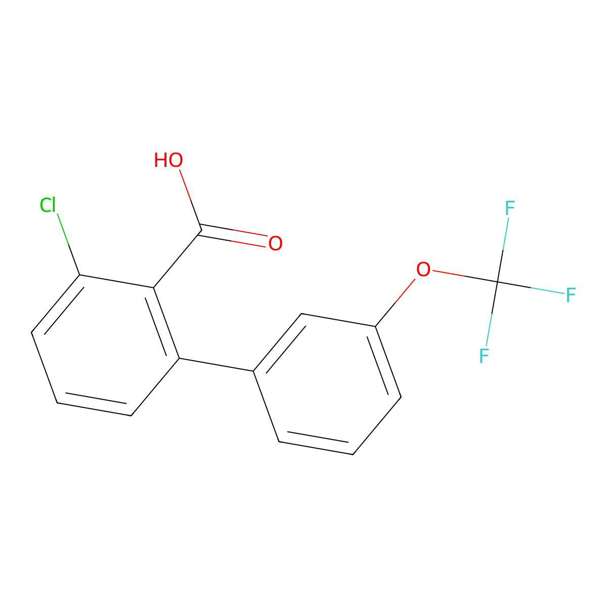 6-Chloro-2-(3-trifluoromethoxyphenyl)benzoic acid molecular structure, CAS 1261878-15-2