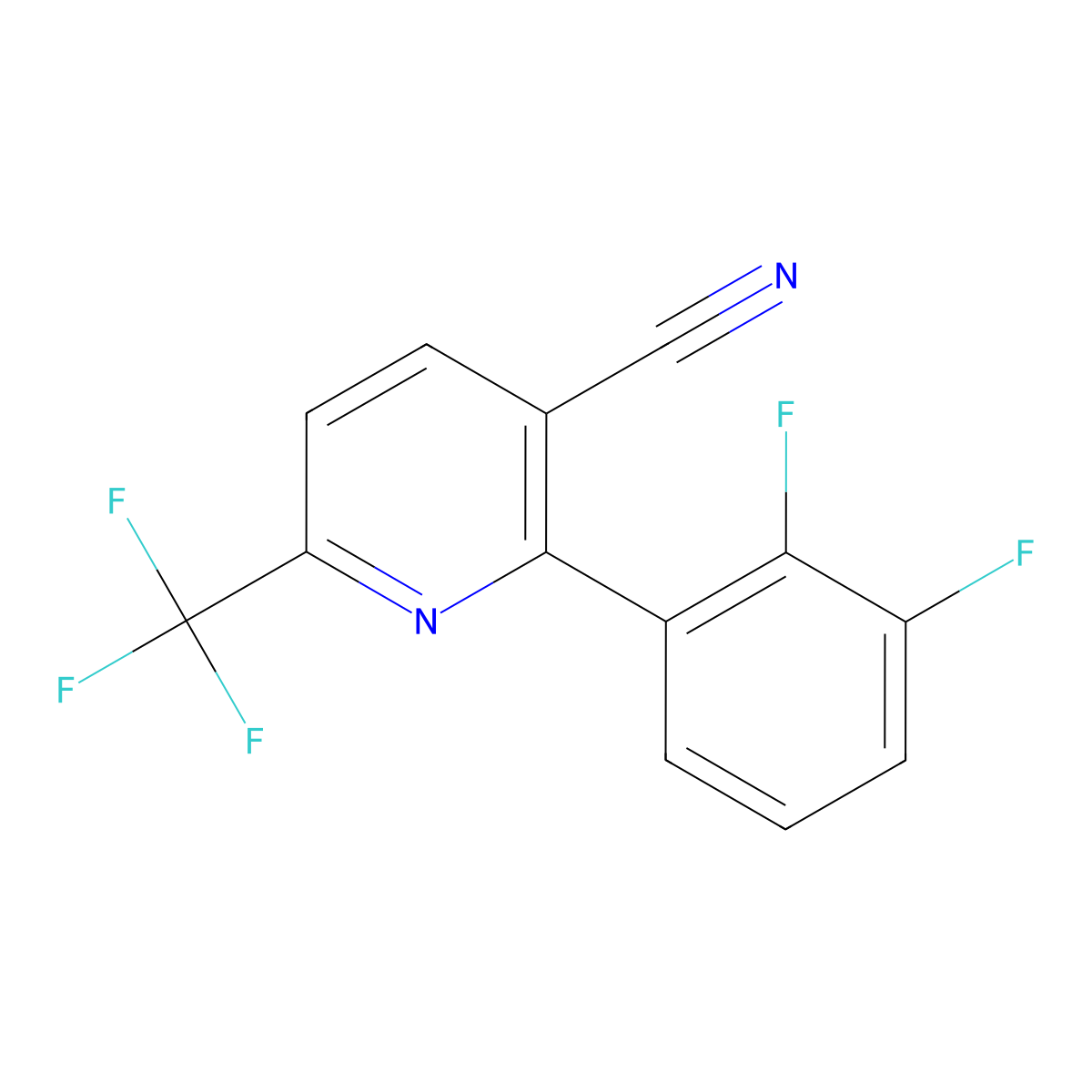 2-(2,3-Difluorophenyl)-6-(trifluoromethyl)nicotinonitrile molecular structure, CAS 1261878-27-6