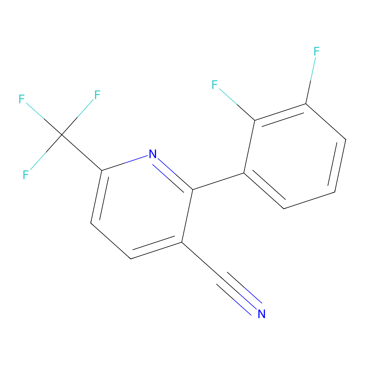 2-(2,3-Difluorophenyl)-6-(trifluoromethyl)nicotinonitrile molecular structure, CAS 1261878-27-6