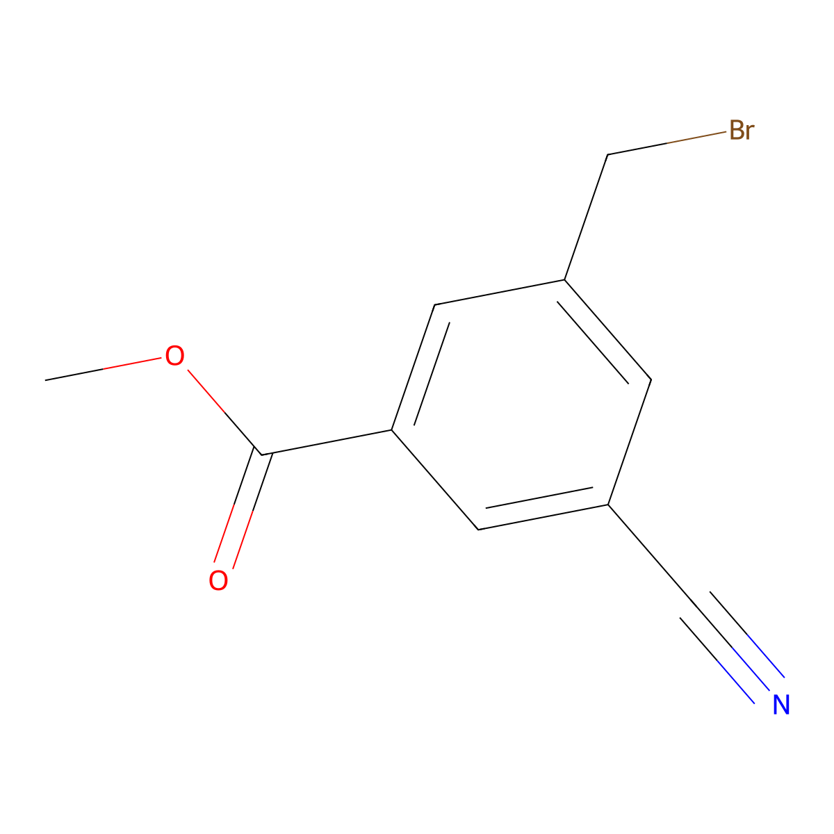 Methyl 3-(bromomethyl)-5-cyanobenzoate molecular structure, CAS 1261878-67-4