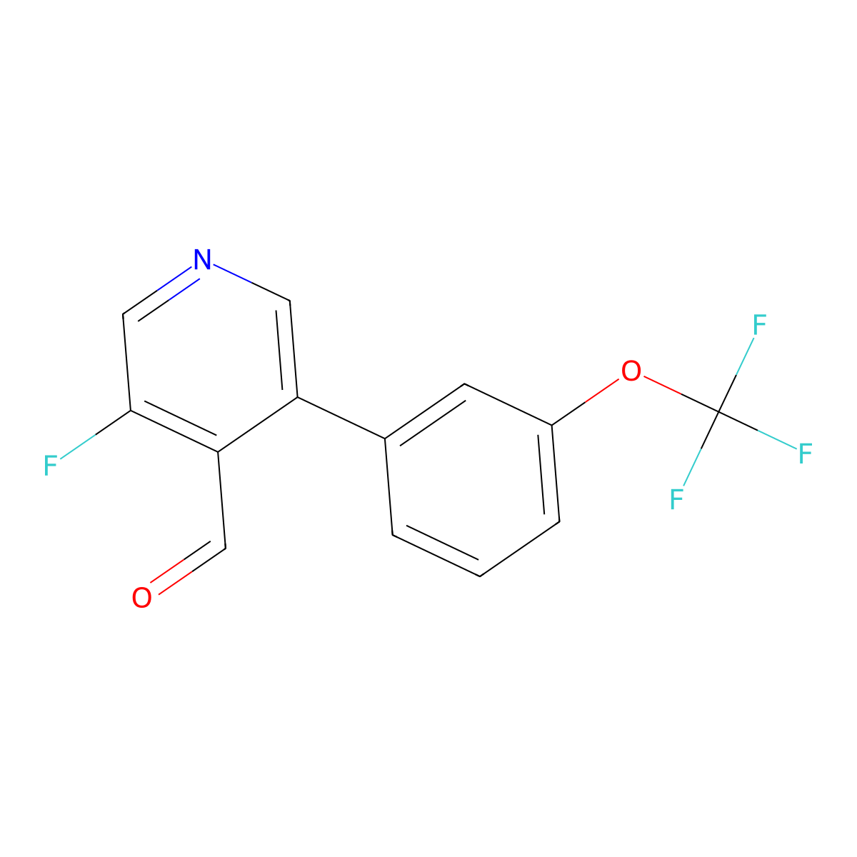 3-Fluoro-5-[3-(trifluoromethoxy)phenyl]pyridine-4-carbaldehyde molecular structure, CAS 1261879-10-0