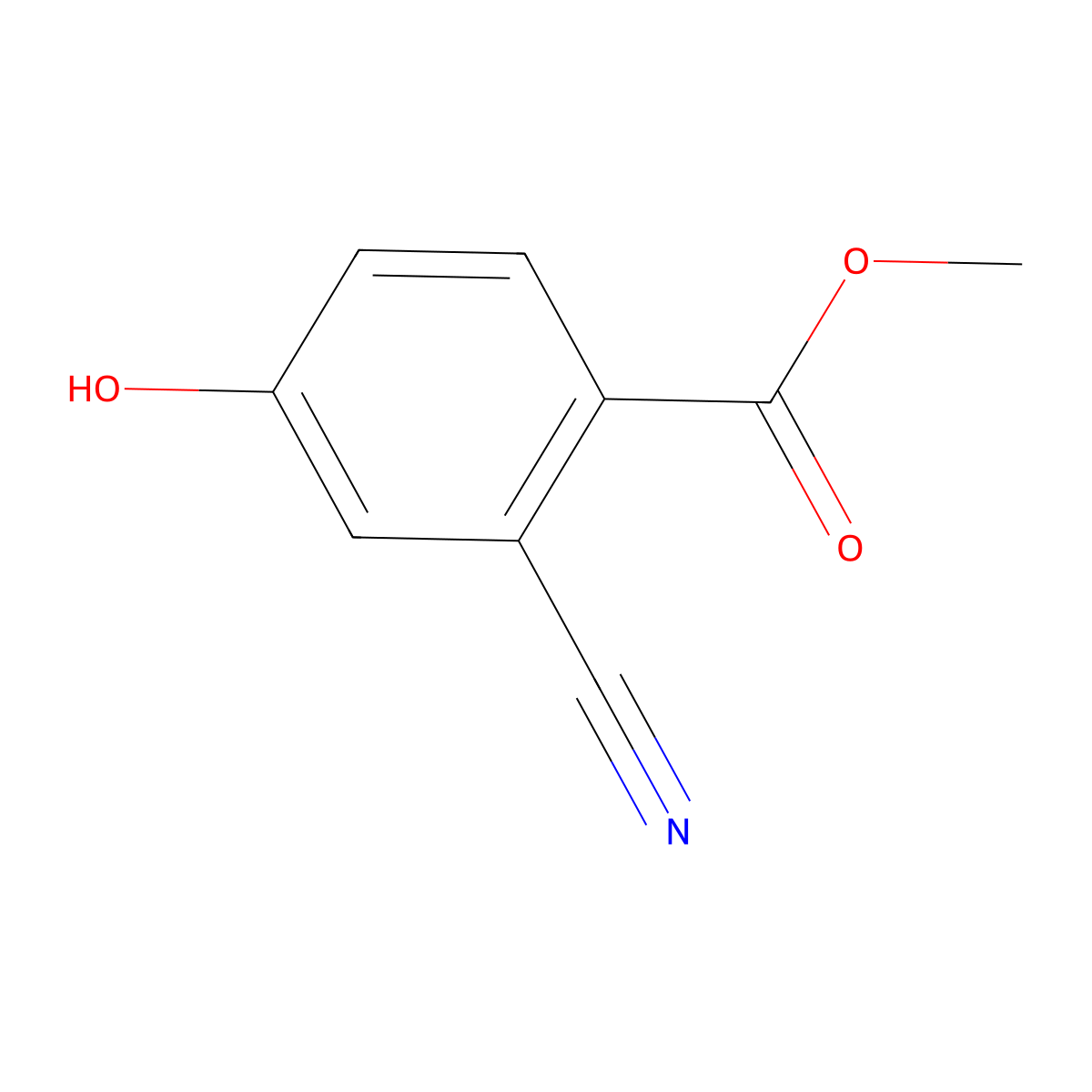 Methyl 2-cyano-4-hydroxybenzoate molecular structure, CAS 1261879-56-4