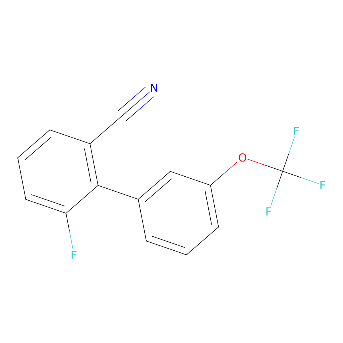 6-Fluoro-3'-(trifluoromethoxy)-[1,1'-biphenyl]-2-carbonitrile molecular structure, CAS 1261880-61-8
