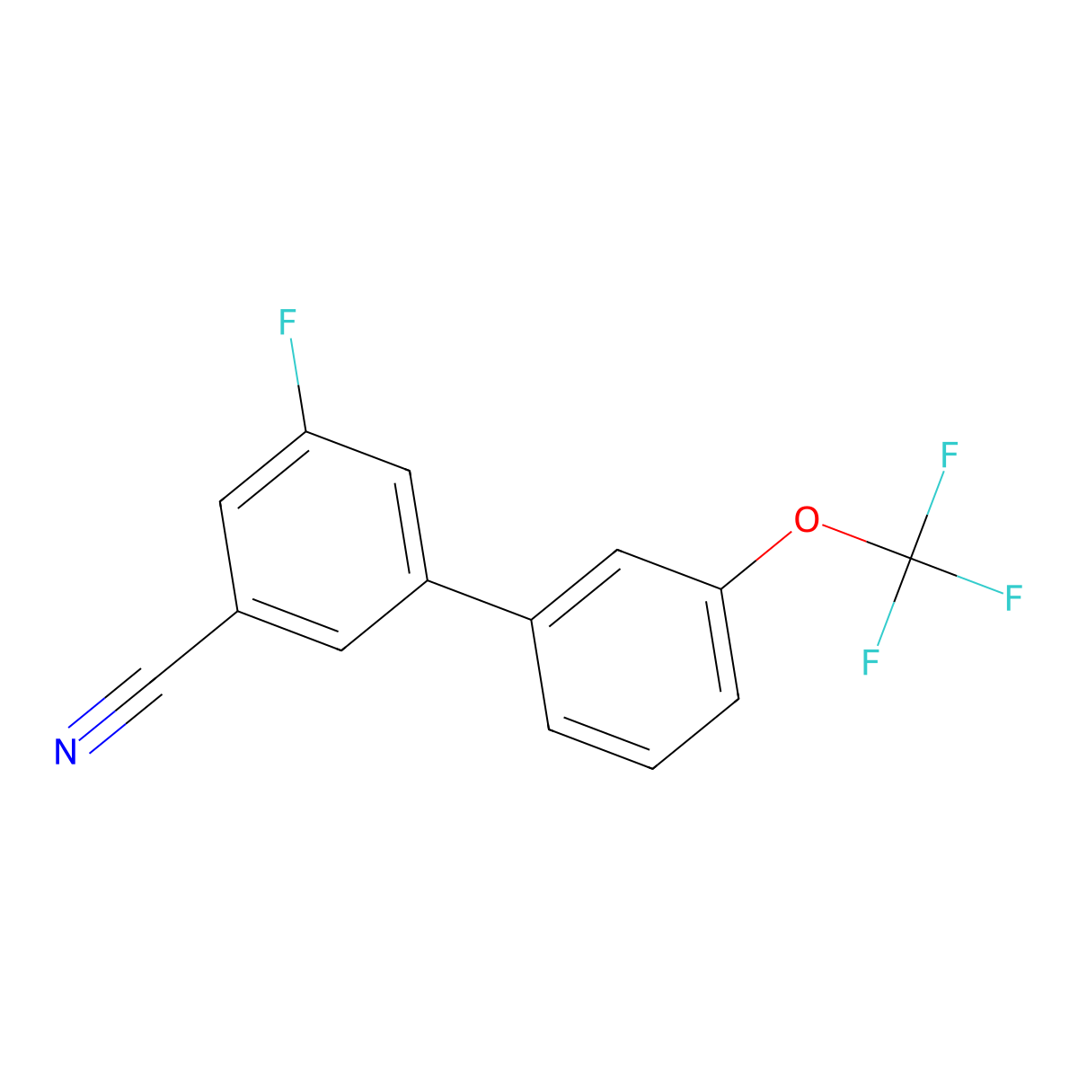5-Fluoro-3'-(trifluoromethoxy)-[1,1'-biphenyl]-3-carbonitrile molecular structure, CAS 1261880-67-4