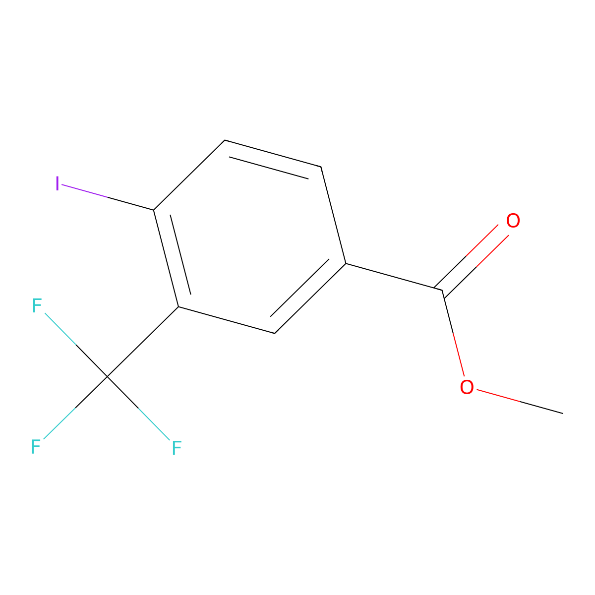 Methyl 4-iodo-3-(trifluoromethyl)benzoate molecular structure, CAS 1261880-87-8
