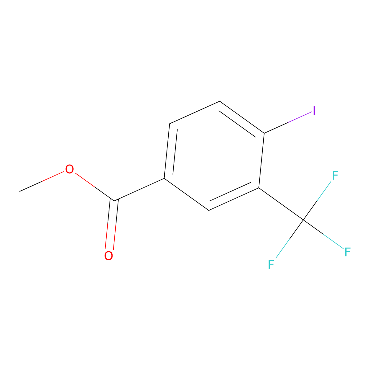 Methyl 4-iodo-3-(trifluoromethyl)benzoate molecular structure, CAS 1261880-87-8