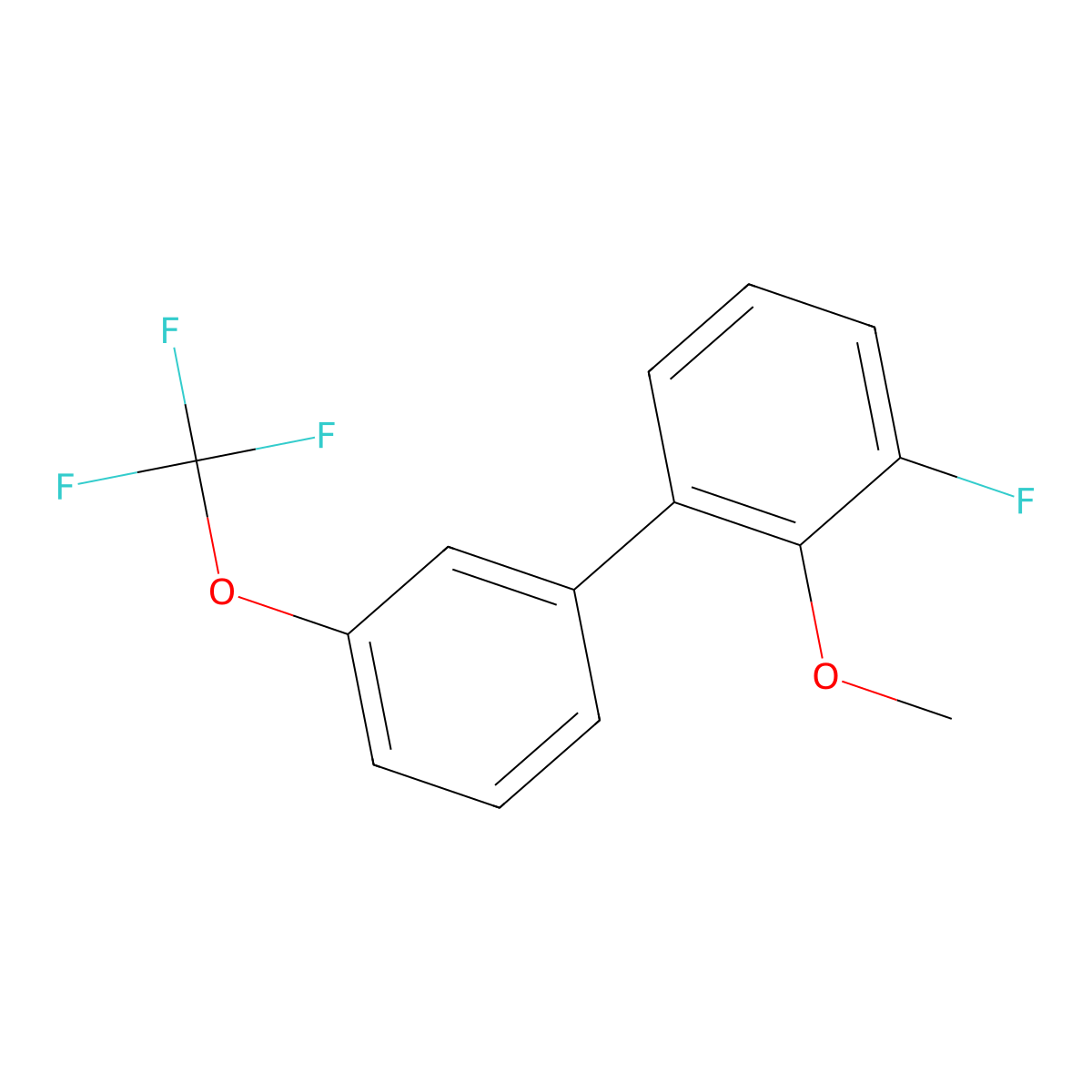 1-Fluoro-2-methoxy-3-[3-(trifluoromethoxy)phenyl]benzene molecular structure, CAS 1261881-27-9