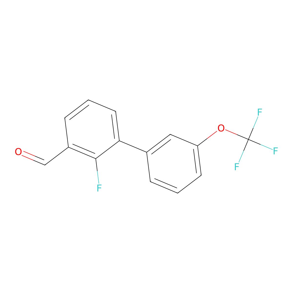 2-Fluoro-3'-(trifluoromethoxy)[1,1'-biphenyl]-3-carboxaldehyde molecular structure, CAS 1261881-66-6