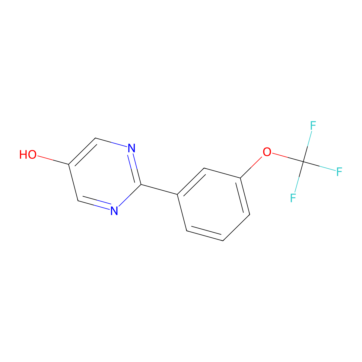 2-(3-Trifluoromethoxy-phenyl)-pyrimidin-5-ol molecular structure, CAS 1261881-69-9
