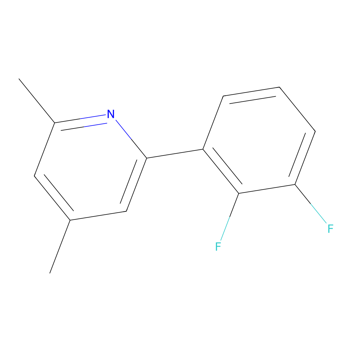 2-(2,3-Difluorophenyl)-4,6-dimethylpyridine molecular structure, CAS 1261882-29-4