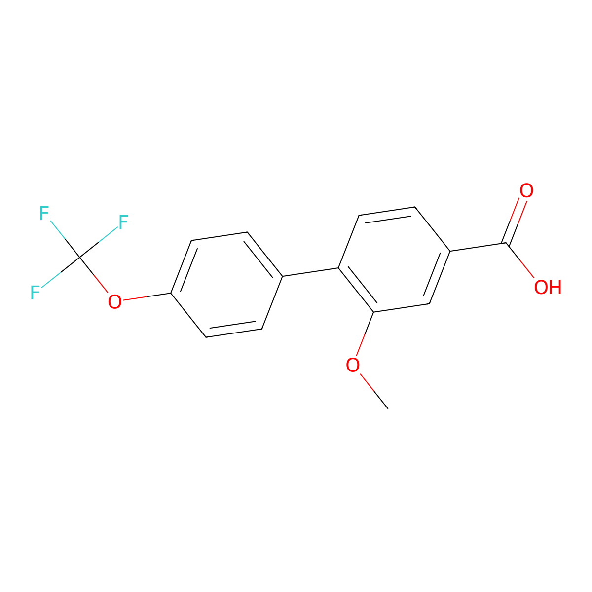 3-Methoxy-4-(4-trifluoromethoxyphenyl)benzoic acid molecular structure, CAS 1261882-83-0