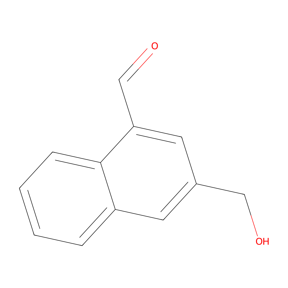 3-(Hydroxymethyl)naphthalene-1-carbaldehyde molecular structure, CAS 1261882-88-5