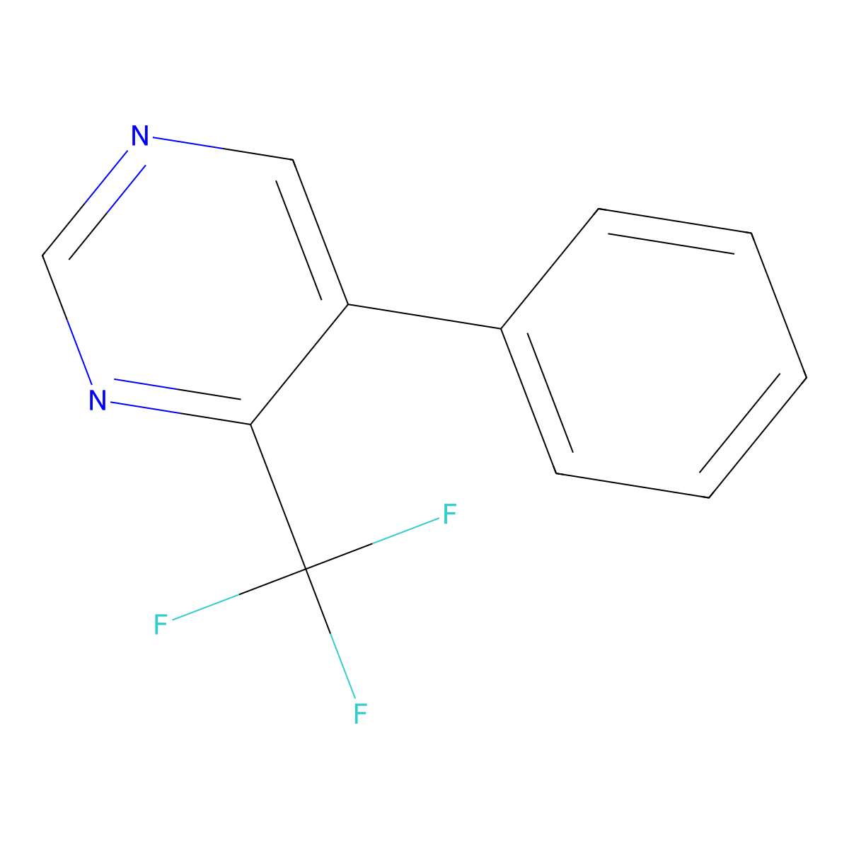 5-Phenyl-4-(trifluoromethyl)pyrimidine molecular structure, CAS 1261883-12-8