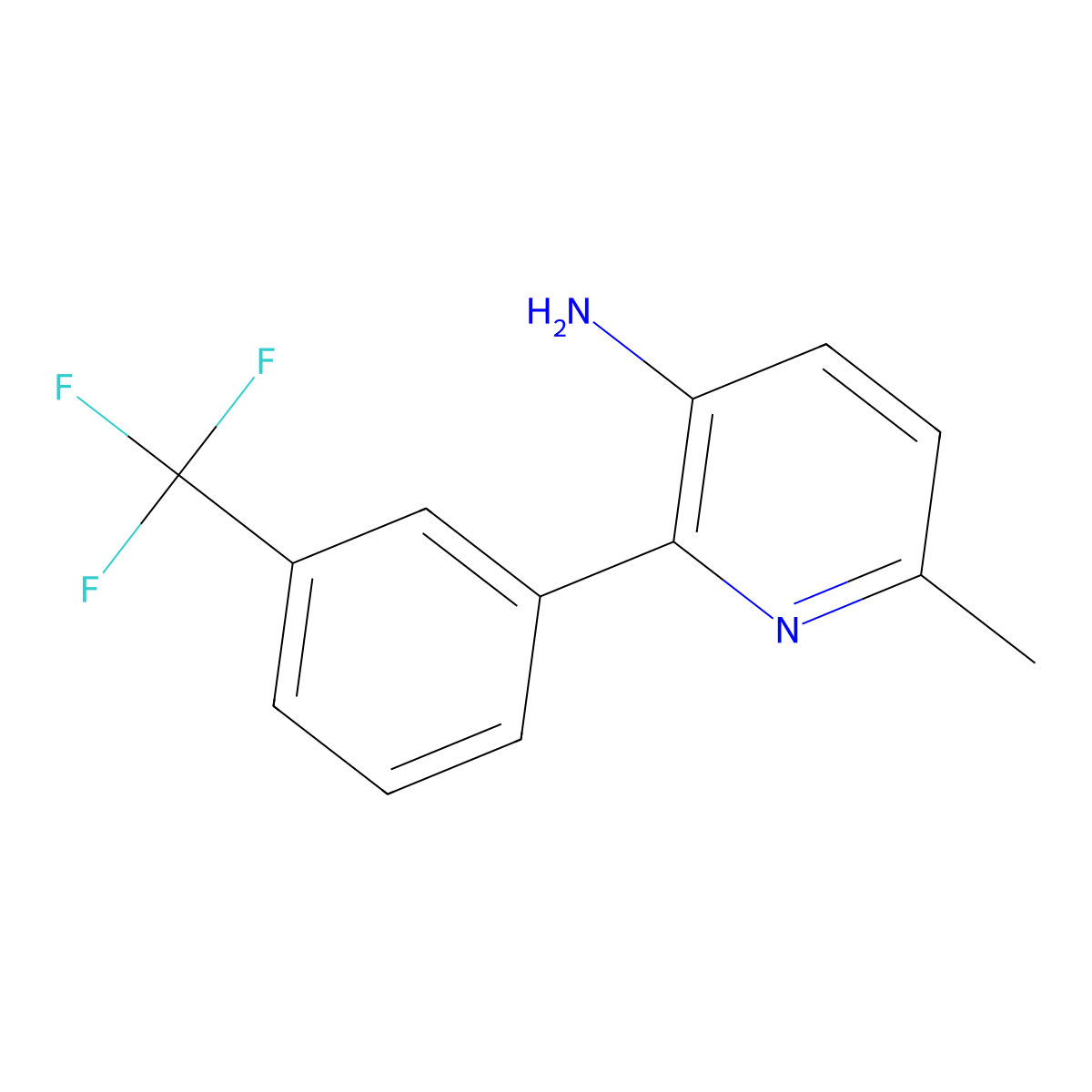 6-Methyl-2-[3-(trifluoromethyl)phenyl]-3-pyridinamine molecular structure, CAS 1261883-15-1