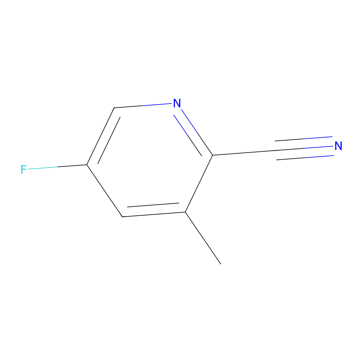 5-Fluoro-3-methylpicolinonitrile molecular structure, CAS 1261883-35-5